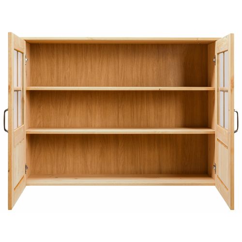 Alby-vitrine Murale En Pin Avec Deux Portes En Couleur Bois Naturel