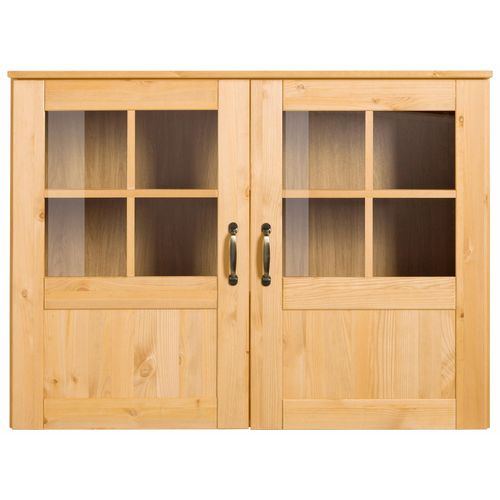 Alby-vitrine Murale En Pin Avec Deux Portes En Couleur Bois Naturel