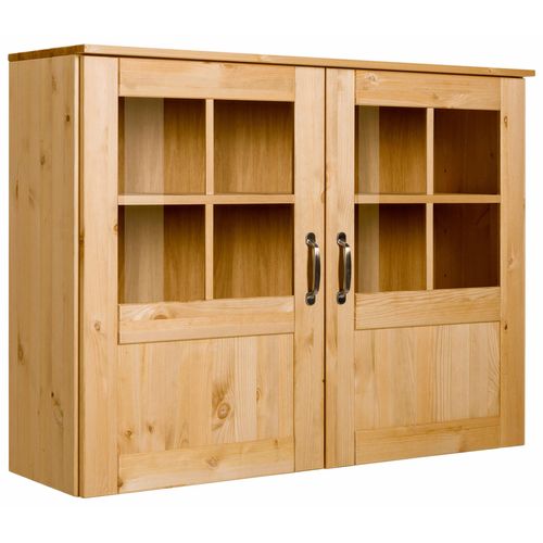 Alby-vitrine Murale En Pin Avec Deux Portes En Couleur Bois Naturel