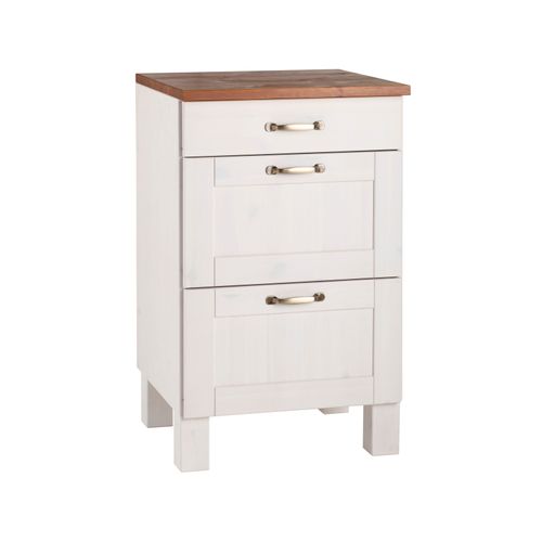 Alby-meuble 3 Tiroirs Blanc/miel 85x50cm