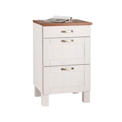 Alby-meuble 3 Tiroirs Blanc/miel 85x50cm