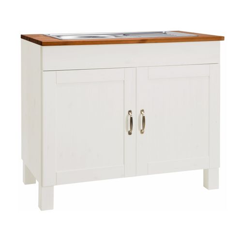 Alby-meuble Sous-vasque 60 Cm 2 Portes Blanc/miel