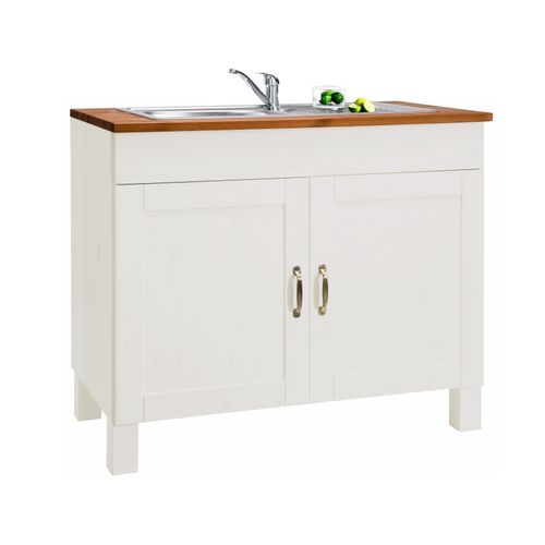 Alby-meuble Sous-vasque 60 Cm 2 Portes Blanc/miel