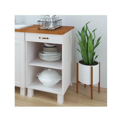 Alby-armoire 60 Cm 1 Tiroir Blanc/miel