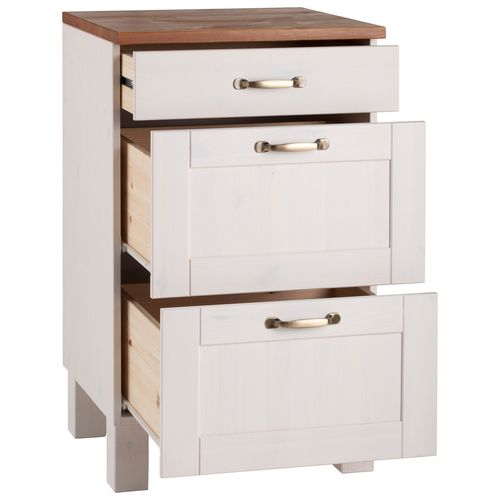 Alby-armoire 60 Cm 3 Tiroirs Blanc/miel