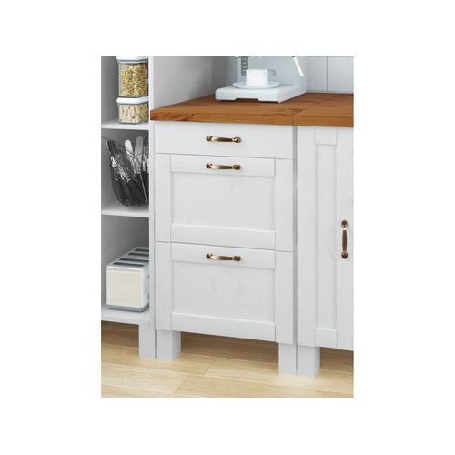Alby-armoire 60 Cm 3 Tiroirs Blanc/miel