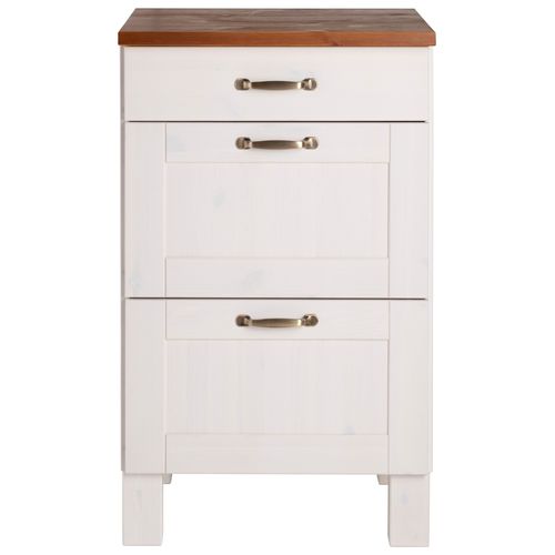 Alby-armoire 60 Cm 3 Tiroirs Blanc/miel