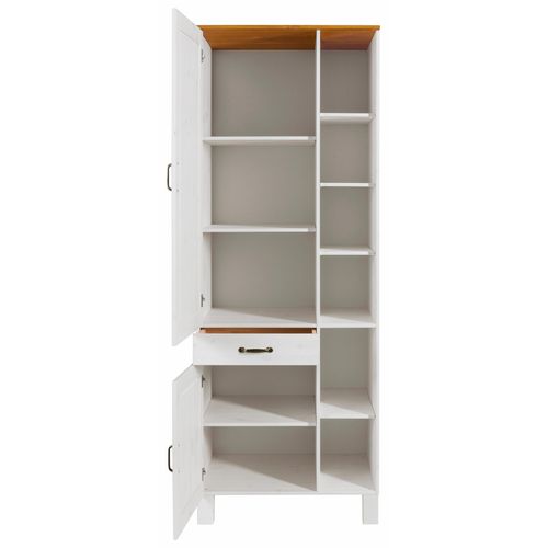 Alby- Buffet de cuisine 2 Portes 60 Cm De Haut Blanc/miel