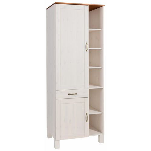 Alby- Buffet de cuisine 2 Portes 60 Cm De Haut Blanc/miel