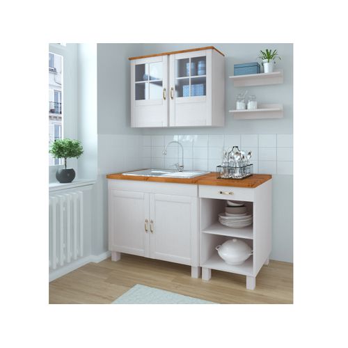 Ensemble De Cuisine 5 Pièces En Bois De Pin S Au Miel Blanc