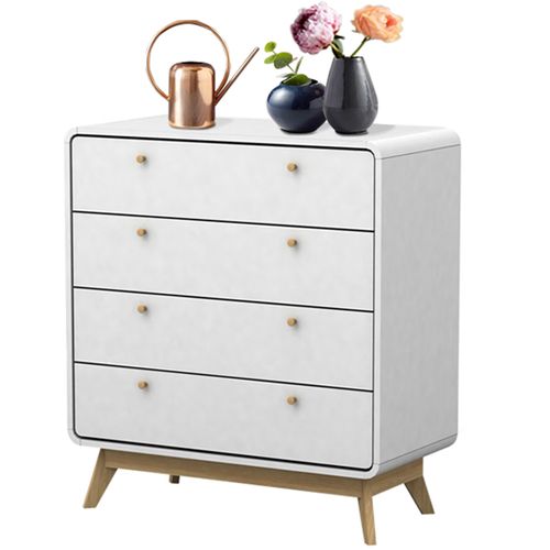Cassie - Commode à 4 Tiroirs En Mélaminé Blanc