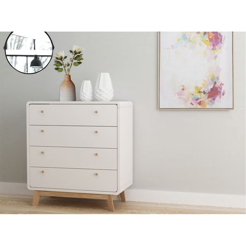 Cassie - Commode à 4 Tiroirs En Mélaminé Blanc