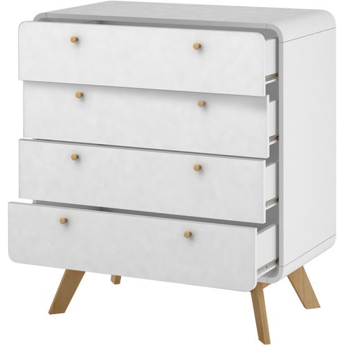 Cassie - Commode à 4 Tiroirs En Mélaminé Blanc