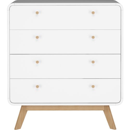 Cassie - Commode à 4 Tiroirs En Mélaminé Blanc