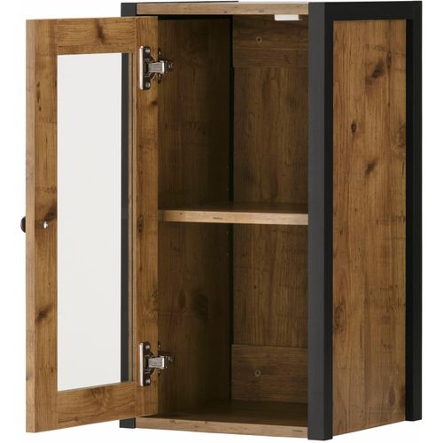 Chris-armoire Murale Avec 1 Porte Vitrée En Effet Chêne