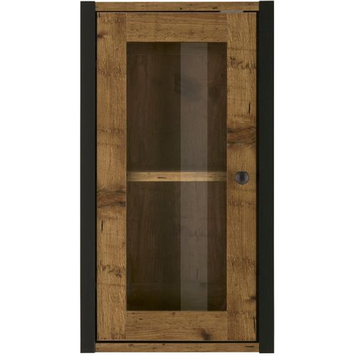 Chris-armoire Murale Avec 1 Porte Vitrée En Effet Chêne