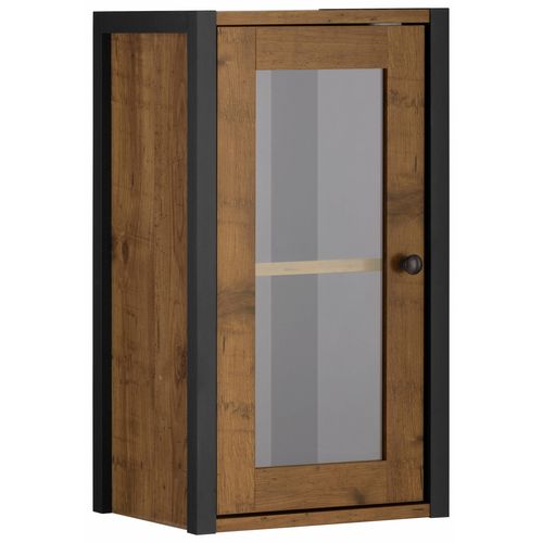 Chris-armoire Murale Avec 1 Porte Vitrée En Effet Chêne