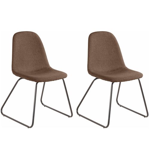 Colby-fauteuil De Salle à Manger En Tissu Marron, 2 Pièces