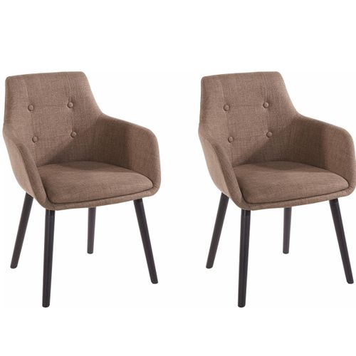 Bradford-chaises De Salle à Manger Rembourrées Ensemble De 2 En Farbric Cappuccino