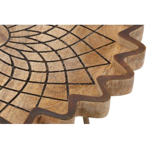 Camelia-table Basse De 40 Cm En Bois De Manguier Couleur Noyer