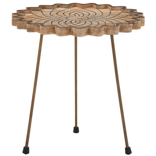 Camelia-table Basse De 40 Cm En Bois De Manguier Couleur Noyer
