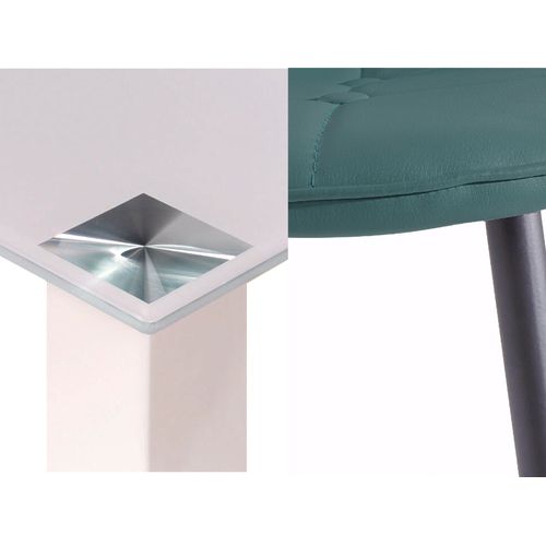 Norma-ensemble De Table à Manger 160x90cm Avec 4 Chaises En Bleu