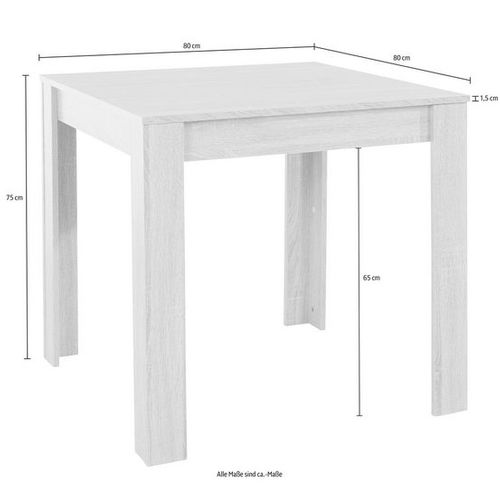 Lynn Et Luna-set De Ardoise Table De Salle à Manger 80x80cm Avec 4 Chaises En Noir