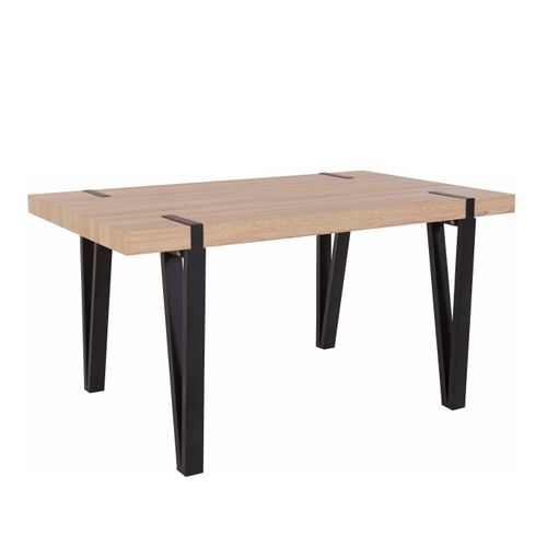 Table à Manger En Effet Bois Noir 6 Personnes L150