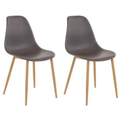 Miller - Lot De 2 Chaises De Salle à Manger En Plastique Anthracite