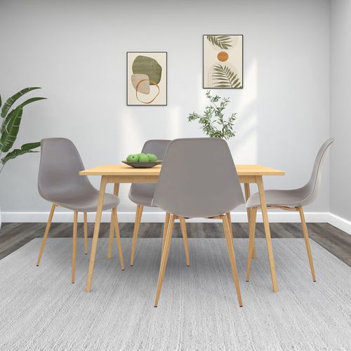 Miller - Lot De 4 Chaises De Salle à Manger En Plastique Gris Clair