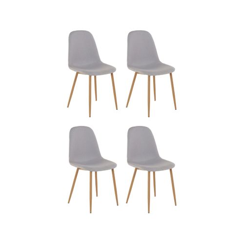 Miller - Lot De 4 Chaises De Salle à Manger En Plastique Gris Clair