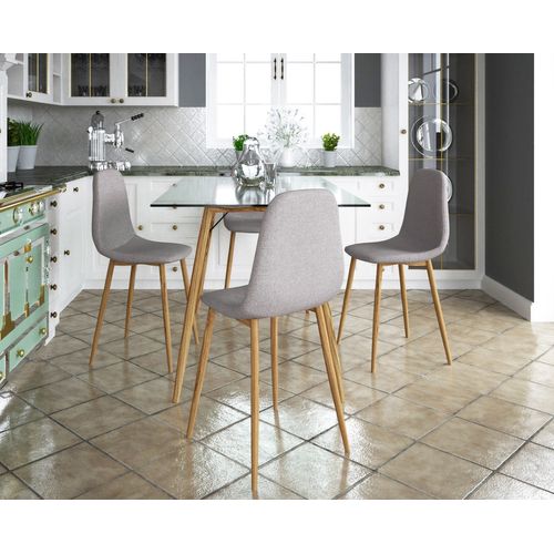 Miller - Lot De 4 Chaises De Salle à Manger En Plastique Gris Clair