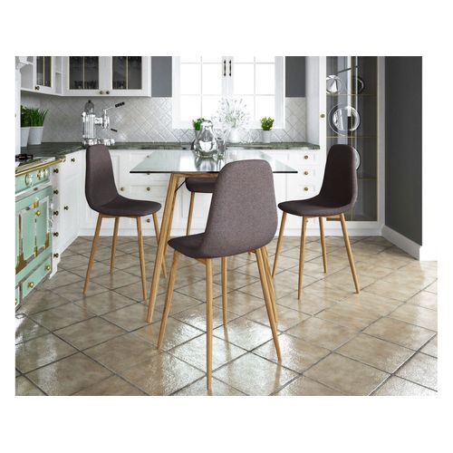 Miller - Chaise 4 Pack En Anthracite / Chêne