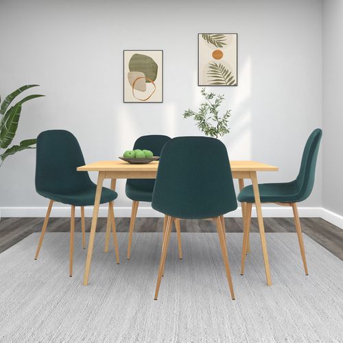 Miller - Lot De 4 Chaises De Salle à Manger En Plastique Vert Foncé