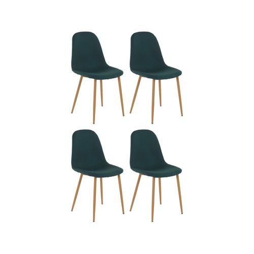 Miller - Lot De 4 Chaises De Salle à Manger En Plastique Vert Foncé