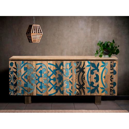 Layer-buffet 4 Portes En Bois De Manguier