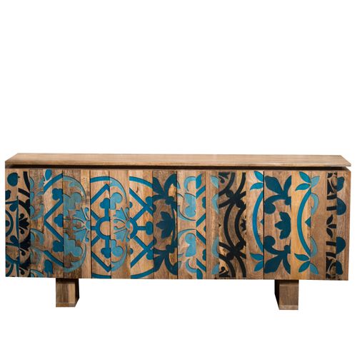 Layer-buffet 4 Portes En Bois De Manguier