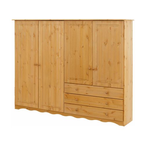 Minik - Armoire Avec 4 Portes Et 3 Tiroirs En Pin Naturel