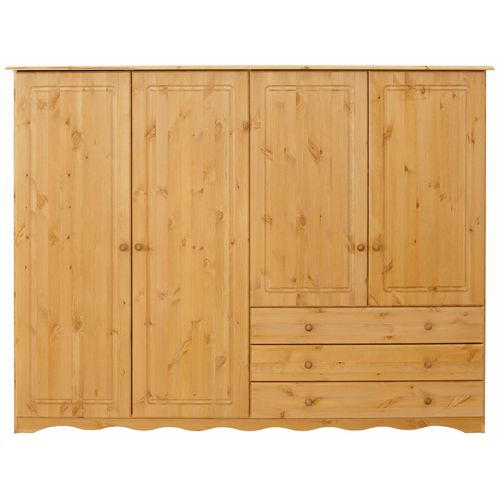 Minik - Armoire Avec 4 Portes Et 3 Tiroirs En Pin Naturel