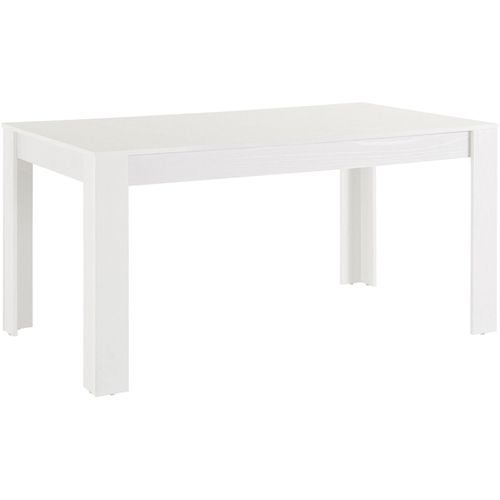 Lynn - Table à Manger En Mélaminé Blanc 8 Personnes L160