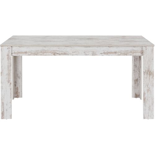 Lynn - Table à Manger En Effet Bois Blanc Antique 8 Personnes L160