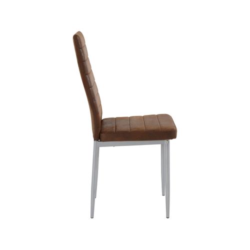 Kate-lot De 2 Chaises De Salle à Manger Rembourrées En Microfibre Marron