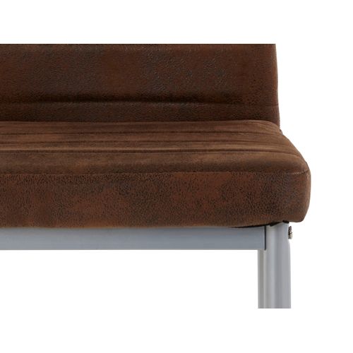 Kate-lot De 2 Chaises De Salle à Manger Rembourrées En Microfibre Marron