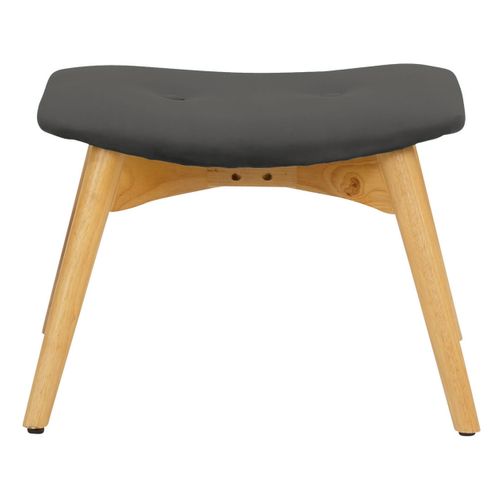 New York-fauteuil Avec Tabouret En Velours Gris