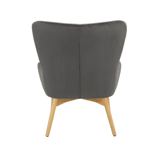 New York-fauteuil Avec Tabouret En Velours Gris