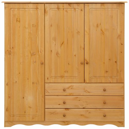 Minik - Armoire Avec 3 Portes Et 3 Tiroirs En Pin Naturel