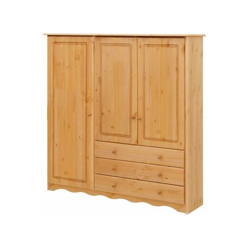 Minik - Armoire Avec 3 Portes Et 3 Tiroirs En Pin Naturel