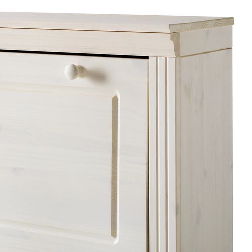 Anita - Meuble à Chaussures Avec 3 Portes Battantes En Pin Blanc