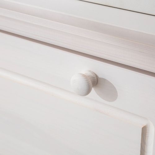 Anita - Meuble à Chaussures Avec 3 Portes Battantes En Pin Blanc