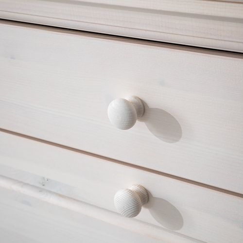 Anita - Coffre à Chaussures Avec 2 Portes Battantes Et 1 Tiroir En Pin Blanc